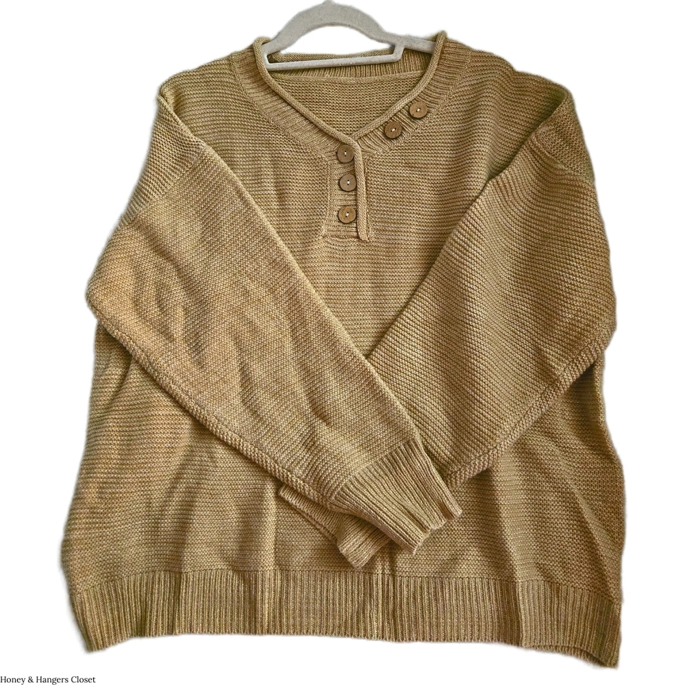Cozy & Warm Knitted Sweater with a V-neckline | Size XL | NWT